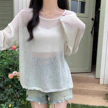 Load image into Gallery viewer, Thin simple casual solid color loose long-sleeved sweater
