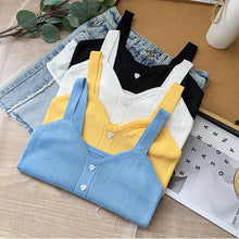 Load image into Gallery viewer, Knitted suspender love button cute inner and outer vest
