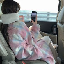 Load image into Gallery viewer, Gentle girly plaid high-end long coat
