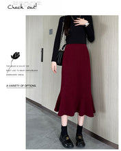 Load image into Gallery viewer, High-waisted fishtail skirt for petite slimming pear-shaped body
