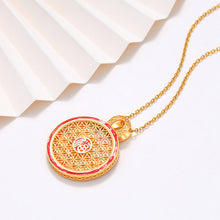 Load image into Gallery viewer, Ancient Gold Round Plate Necklace

