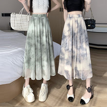 Load image into Gallery viewer, Tie-dye ink printing skirt elastic waist high waist a-line skirt umbrella skirt

