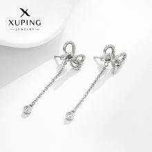 Load image into Gallery viewer, Two Ways Bow Long Tassel Earrings
