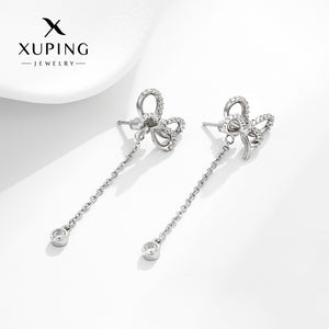 Two Ways Bow Long Tassel Earrings