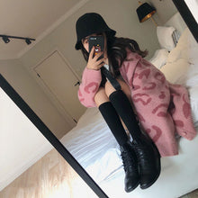 Load image into Gallery viewer, V-neck leopard print loose lazy style wool knitted cardigan jacket
