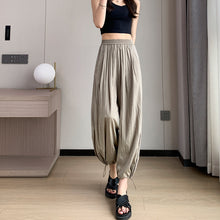 Load image into Gallery viewer, Thin loose wide-leg cool nine-point drawstring casual lantern pants
