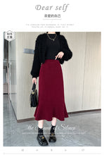 Load image into Gallery viewer, High-waisted fishtail skirt for petite slimming pear-shaped body
