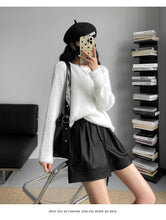 Load image into Gallery viewer, Washed leather A-line strap casual wide-leg shorts
