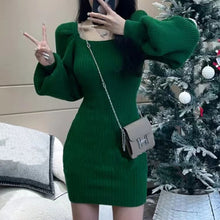 Load image into Gallery viewer, High-end pure lust-style knitted dress for a high-end wealthy daughter
