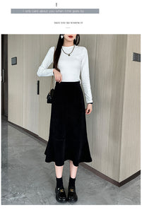 High-waisted fishtail skirt for petite slimming pear-shaped body