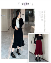 Load image into Gallery viewer, High-waisted fishtail skirt for petite slimming pear-shaped body
