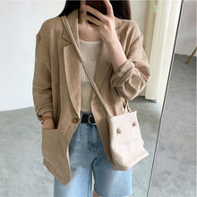 Load image into Gallery viewer, Thin casual versatile cotton and linen suit jacket
