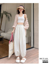 Load image into Gallery viewer, Ice silk lazy casual sunscreen leggings cotton and linen bloomers
