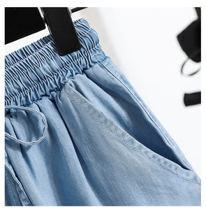 Slimming ice silk straight loose thin high waist shorts