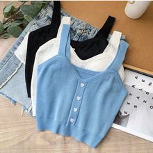 Load image into Gallery viewer, Knitted suspender love button cute inner and outer vest
