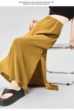 Load image into Gallery viewer, Satin dark pattern jacquard slimming and drapey A-line fishtail skirt

