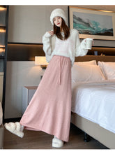Load image into Gallery viewer, Drawstring tie slimming soft waxy knitted skirt
