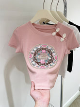 Load image into Gallery viewer, Chinese style button embroidered slim crop top
