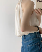 Load image into Gallery viewer, High Quality French Chiffon Shirt Halter Neck Off Shoulder Top
