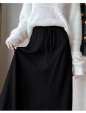 Load image into Gallery viewer, Drawstring tie slimming soft waxy knitted skirt
