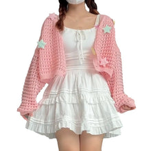 Load image into Gallery viewer, Gentle wind slimming off-shoulder ice silk v-neck sweater jacket
