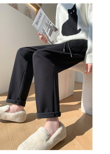 Cashmere granny wool cigarette pants