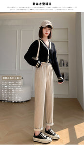 Cashmere granny wool cigarette pants