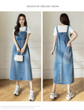 Load image into Gallery viewer, versatile denim suspender skirt

