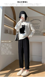 Cashmere granny wool cigarette pants