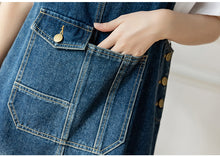 Load image into Gallery viewer, versatile denim suspender skirt
