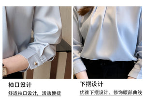 Professional shirt design niche long-sleeved satin commuter top