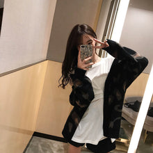 Load image into Gallery viewer, V-neck leopard print loose lazy style wool knitted cardigan jacket
