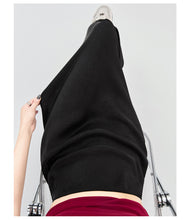 Load image into Gallery viewer, Satin dark pattern jacquard slimming and drapey A-line fishtail skirt
