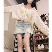 Load image into Gallery viewer, Gentle wind slimming off-shoulder ice silk v-neck sweater jacket
