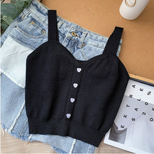 Load image into Gallery viewer, Knitted suspender love button cute inner and outer vest
