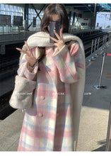 Load image into Gallery viewer, Gentle girly plaid high-end long coat
