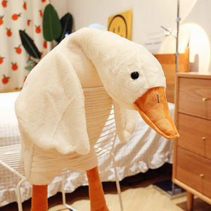 （HOT) Foreign Trade Big White Geese Soothing Pillow for Girls Sleeping Leg-Supporting Pillow Plush Toy Swan Cushion Children's Gift