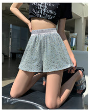 Load image into Gallery viewer, Sequined high-waist slimming loose a-line casual shorts

