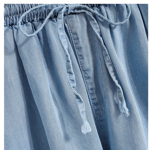 Slimming ice silk straight loose thin high waist shorts