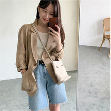 Load image into Gallery viewer, Thin casual versatile cotton and linen suit jacket
