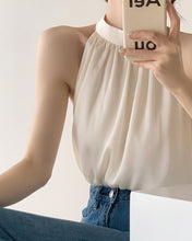 Load image into Gallery viewer, High Quality French Chiffon Shirt Halter Neck Off Shoulder Top
