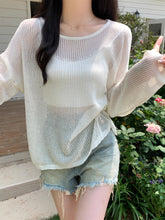 Load image into Gallery viewer, Thin simple casual solid color loose long-sleeved sweater
