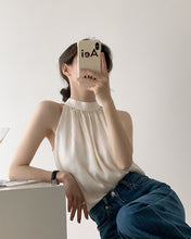 Load image into Gallery viewer, High Quality French Chiffon Shirt Halter Neck Off Shoulder Top
