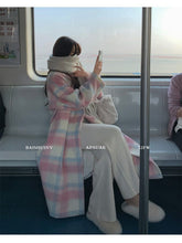 Load image into Gallery viewer, Gentle girly plaid high-end long coat
