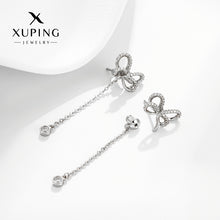 Load image into Gallery viewer, Two Ways Bow Long Tassel Earrings
