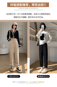Cashmere granny wool cigarette pants