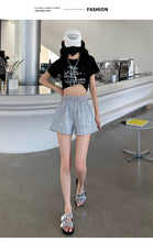 Load image into Gallery viewer, Sequined high-waist slimming loose a-line casual shorts
