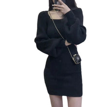 Load image into Gallery viewer, High-end pure lust-style knitted dress for a high-end wealthy daughter
