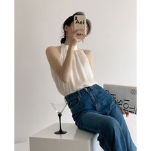 Load image into Gallery viewer, High Quality French Chiffon Shirt Halter Neck Off Shoulder Top
