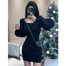 Load image into Gallery viewer, High-end pure lust-style knitted dress for a high-end wealthy daughter

